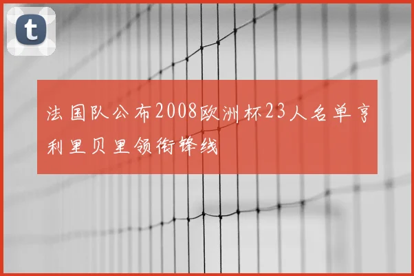 法国队公布2008欧洲杯23人名单亨利里贝里领衔锋线